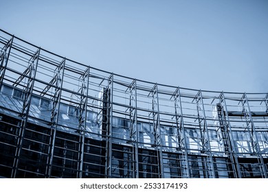 Modern Architectural Design Featuring Curved Glass Structure   - Powered by Shutterstock