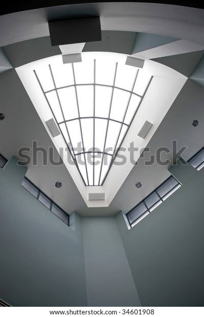 Modern Architectural Interior Triangular Shaped Skylight Stock Photo ...