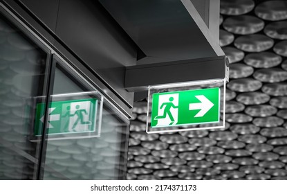 Modern Architecture In Airport And Exit Sign