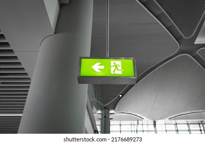 Modern Architecture In Airport And Exit Sign