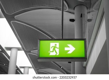 Modern Architecture In Airport And Exit Sign