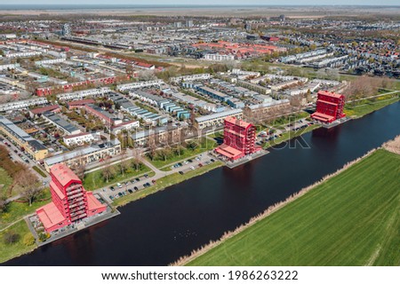 Modern architecture in Almere, Flevoland, The Netherlands