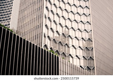 Modern architecture building construction, steel glass windows reflection, geometry geometric shapes, urban city futuristic cityscape - Powered by Shutterstock