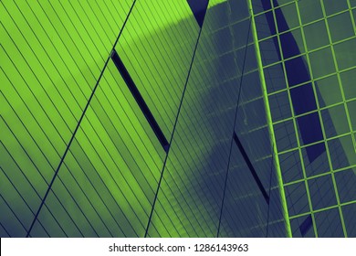 Modern Architecture Duo Tone Background.Abstract Architecture Geometric Wall Texture.