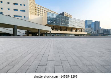 Modern Architecture With Empty Concrete Plaza At Shenzhen University In China