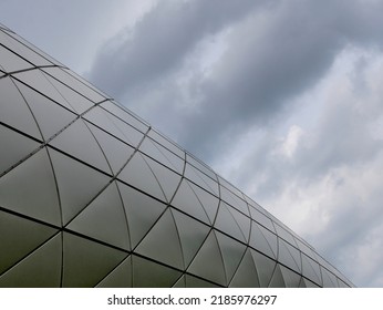 Modern Architecture Facade With Dramatic Clouds