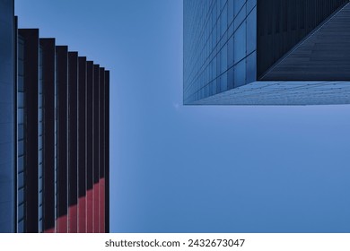 Modern architecture, with geometry, pattern, and straight linear structures in the city