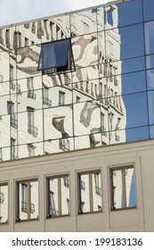 Modern architecture reflection in the windows