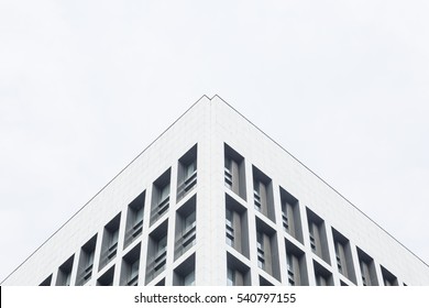 Modern Architecture Roof Of Building, White High Key Minimalist Image