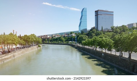 Modern Architecture In Tbilisi City On Kura River Side