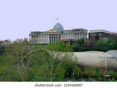 Modern Architecture Of Tbilisi, Georgia With Presidential Palace