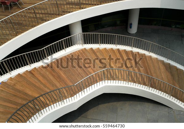 Modern architecture water front harbour shopping mall in\
South East Asia city Singapore curves and angles                   \
           