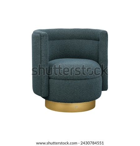Modern Arm chair upholstered in fabric isolated on white background