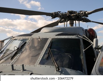 Modern Army Helicopter Front Canopy View