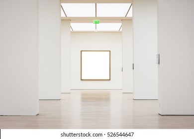 Modern Art Museum Frame Wall Clipping Path Isolated White Vector Illustration Template - Shutterstock ID 526544647