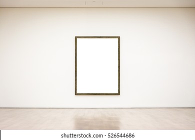 Modern Art Museum Frame Wall Clipping Path Isolated White Vector Illustration Template - Shutterstock ID 526544686