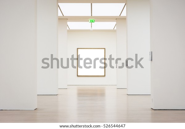 Modern Art Museum Frame Wall\
Clipping Path Isolated White Vector Illustration\
Template