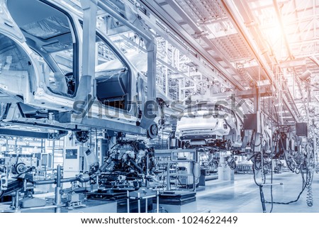 Modern automobile production line, automated production equipment.