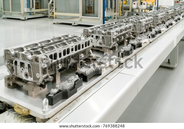 Modern automotive industry production lines,\
neatly arranged\
cylinder.