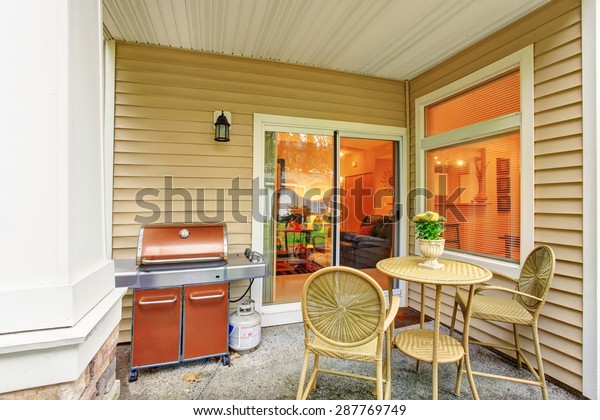 Modern Back Patio Sliding Glass Door Stock Photo Edit Now