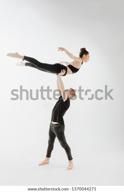 Modern Ballet Dance Couple High Level Stock Photo (Edit Now) 1370044271