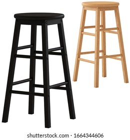 Modern Bar Stool For Kitchen Or Restaurant On White Background