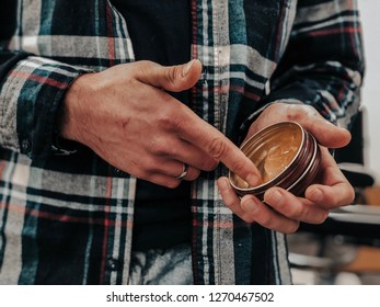 Modern Barber Uses Pomade