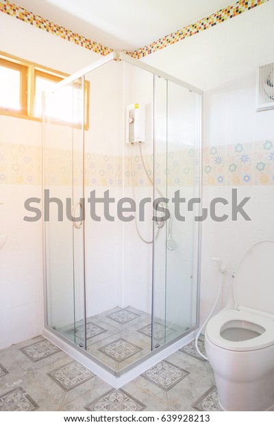 Modern Bathroom Glass Shower Cabin Stock Photo Edit Now 639928213