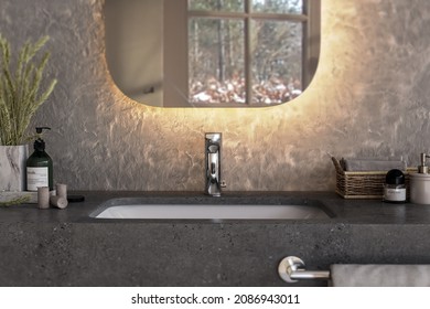 modern bathroom  interior design 3d rendering