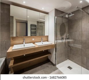 Modern Bathroom Interior Design Wood And Stone