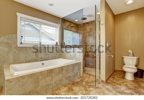 Modern Bathroom Interior Tile Wall Trim Stock Photo Edit