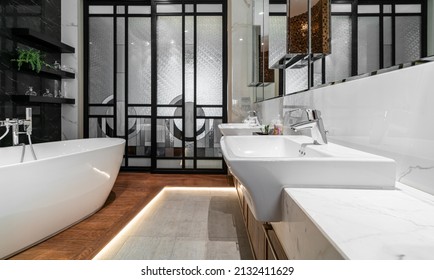 Modern Bathroom With Sliding Door