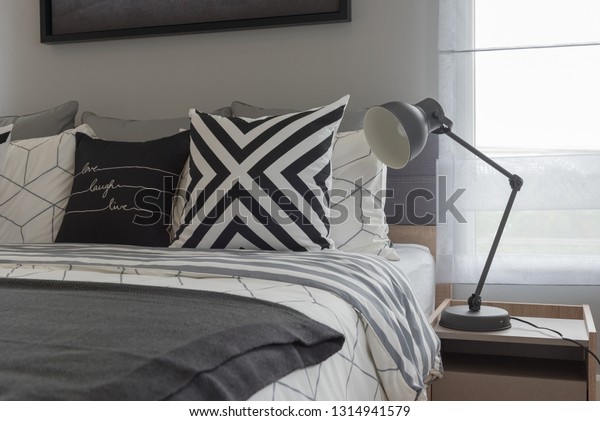 Modern Bedroom Black White Color Mood Stock Photo Edit Now