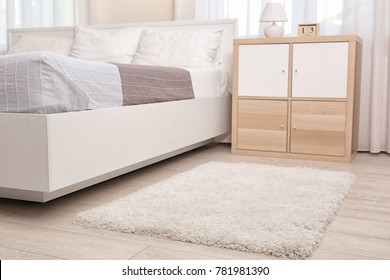 Modern Bedroom Interior With Soft Fluffy Carpet