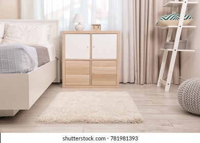 Modern Bedroom Interior With Soft Fluffy Carpet