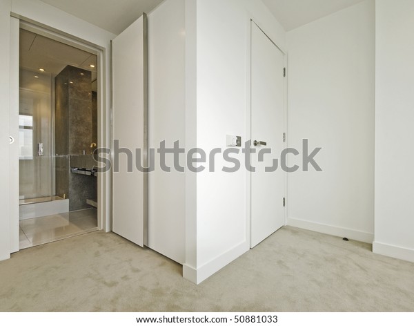 Modern Bedroom Walkin Wardrobe Ensuite Bathroom Stock Photo Edit