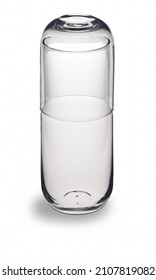 Modern Bedside Water Carafe Made Of Glass, Isolated