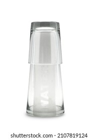 Modern Bedside Water Carafe Made Of Glass, Isolated