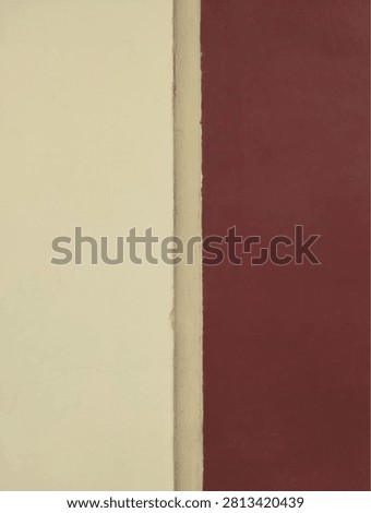 Modern beige and burgundy split wall background. Two-tone color block painted surface with clean minimalist contrast line