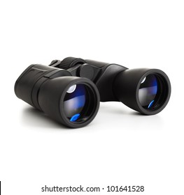 modern binoculars over white background