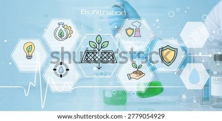Modern Biofiltration Process Infographic Showcasing Environmental Water Treatment Solutions and Sustainable Technologies