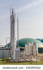 Modern Biogas Plant For The Production Of Electricity, Heat And Methane