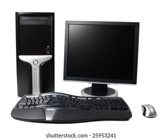 Modern Black Desktop Computer Isolated On Stock Photo (Edit Now) 25953241