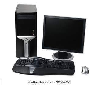 Modern Black Desktop Computer Isolated On Stock Photo 30562651 ...