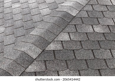 Modern black flexible shingles pattern, background photo texture - Shutterstock ID 2065414442
