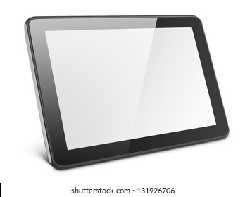 Modern black tablet pc isolated on white with clipping path - Shutterstock ID 131926706