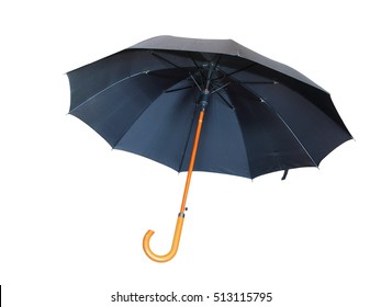 Modern Black Umbrella Isolated On White Background.