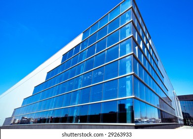 Modern Blue Office Building Corner