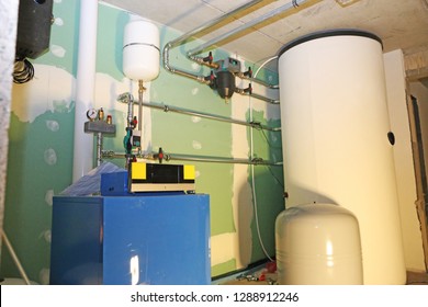 Modern Boiler Room With Buffer Tank