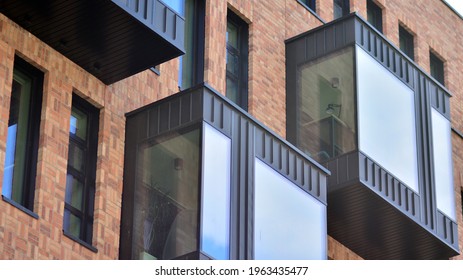 Modern Brick Glass Facade Office Building Stock Photo 1963435477 ...